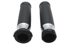 Load image into Gallery viewer, Black Grip Set with Chrome End Caps