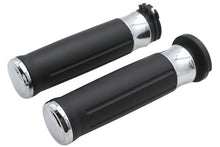 Load image into Gallery viewer, Black Grip Set with Chrome End Caps