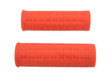 Load image into Gallery viewer, Replica Waffle Handlebar Grip Set with Plug Hole Orange
