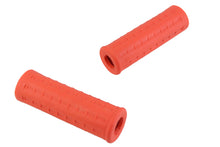 Load image into Gallery viewer, Replica Waffle Handlebar Grip Set with Plug Hole Orange