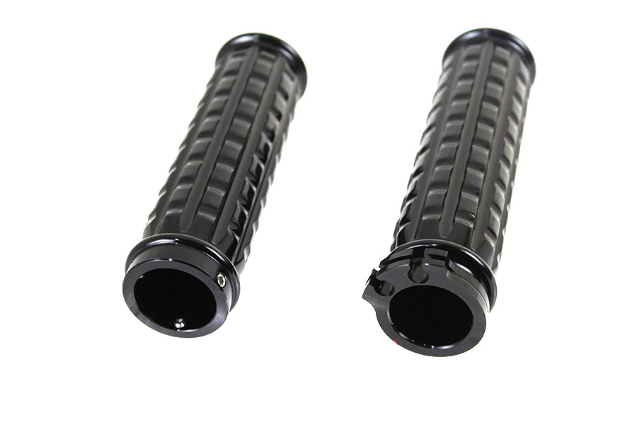Black Grained Style Handlebar Grip Set