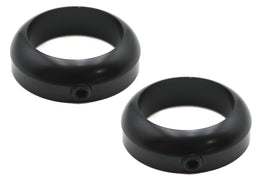 V-Twin 1-inch black handlebar collar set for motorcycle handlebars, control clamp with secure fitting and durable finish.
