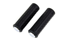 Load image into Gallery viewer, Replica Black Waffle Handlebar Grip Set with Chrome Plugs
