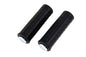 Replica Black Waffle Handlebar Grip Set with Chrome Plugs