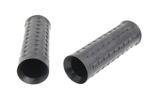 Load image into Gallery viewer, Replica Black Waffle Handlebar Grip Set with Chrome Plugs