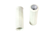 Load image into Gallery viewer, Replica White Waffle Style Grip Set with Chrome Plugs