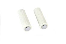 Load image into Gallery viewer, Replica White Waffle Style Grip Set with Chrome Plugs