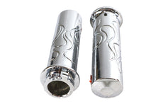 Load image into Gallery viewer, Billet Flanged Flame Style Grip Set