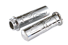 Load image into Gallery viewer, Billet Flanged Flame Style Grip Set