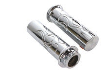 Load image into Gallery viewer, Billet Flanged Flame Style Grip Set