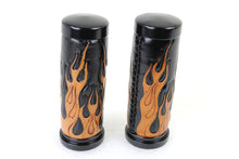 Load image into Gallery viewer, Amber Flame Style Throttle By Wire Grip Set with Black Ends