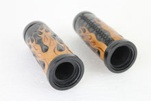 Load image into Gallery viewer, Amber Flame Style Throttle By Wire Grip Set with Black Ends