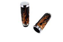 Load image into Gallery viewer, Amber Flame Style Throttle By Wire Grip Set with Chrome Ends