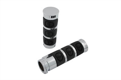 Chrome Band Style Skull Grip Set