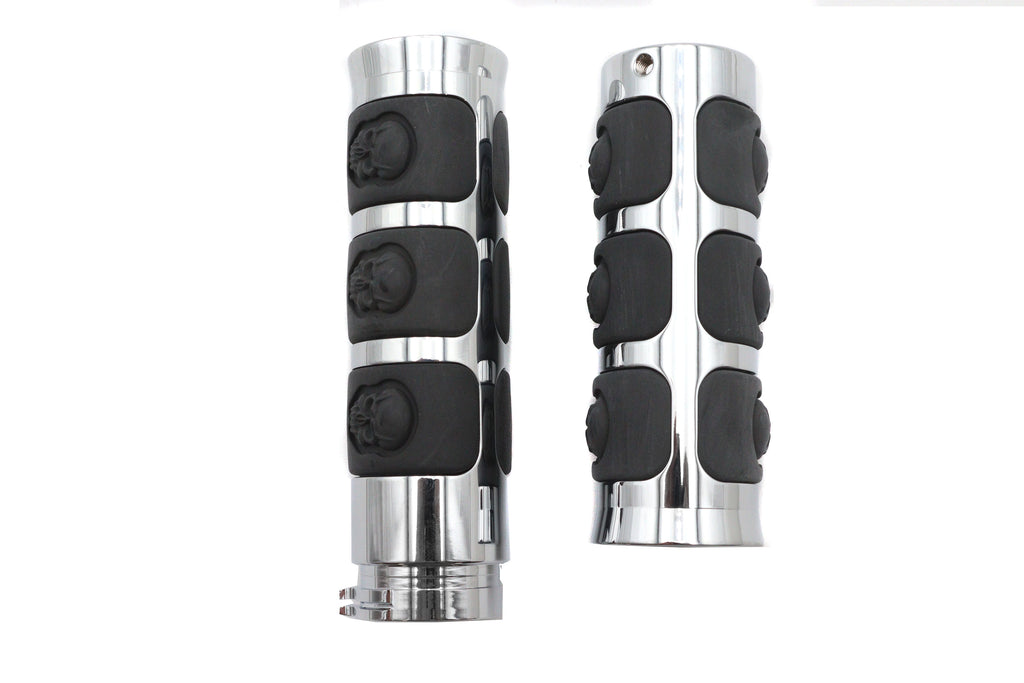 Chrome Band Style Skull Grip Set