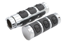 Load image into Gallery viewer, Chrome Band Style Skull Grip Set