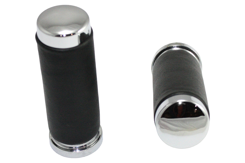 Black Leather Grip Set with Smooth End Caps