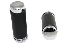 Load image into Gallery viewer, Black Leather Grip Set with Smooth End Caps