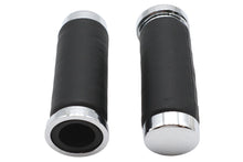 Load image into Gallery viewer, Black Leather Grip Set with Smooth End Caps