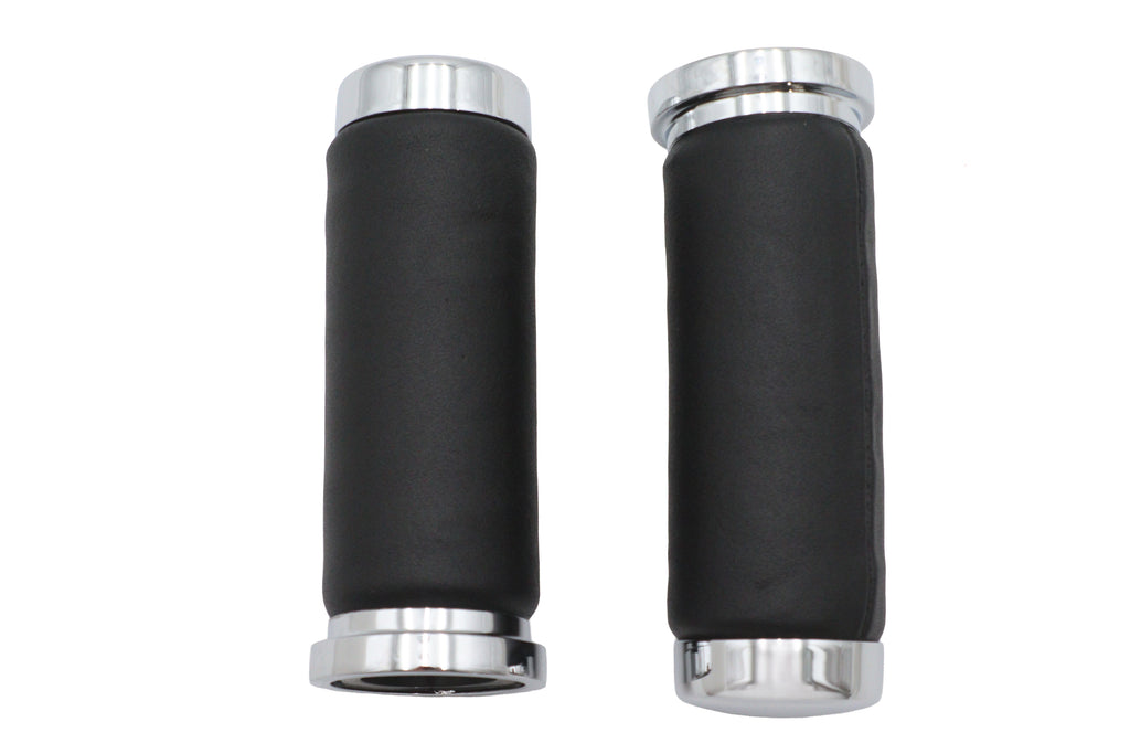 Black Leather Grip Set with Smooth End Caps