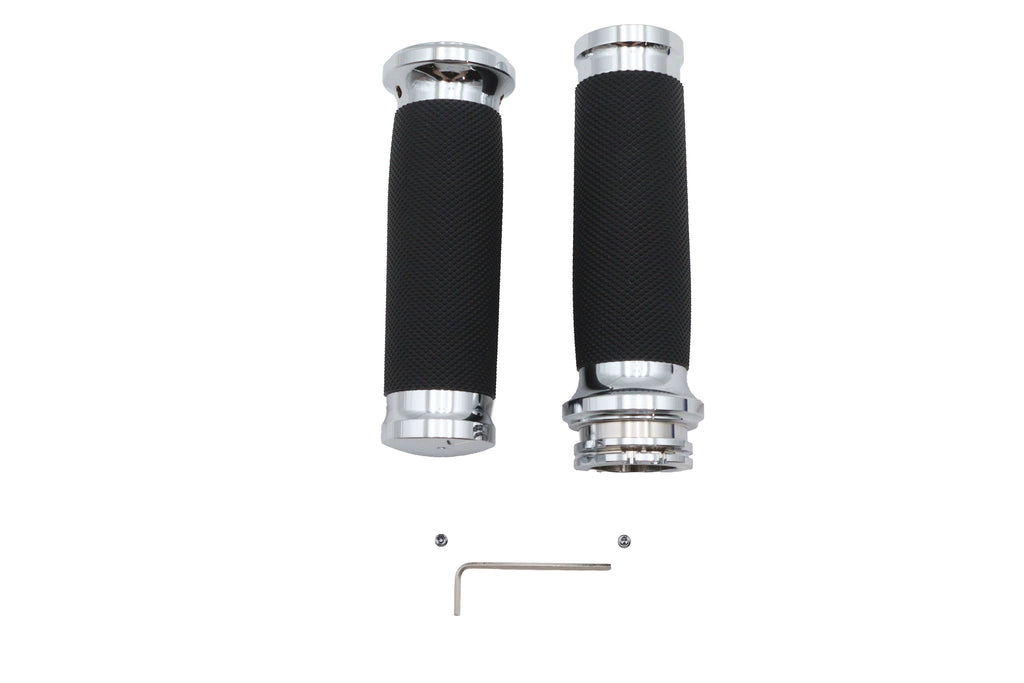 Ultima Black Grip Set with Chrome End Caps