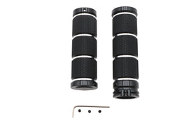 Billet Black Knurled Grip Set