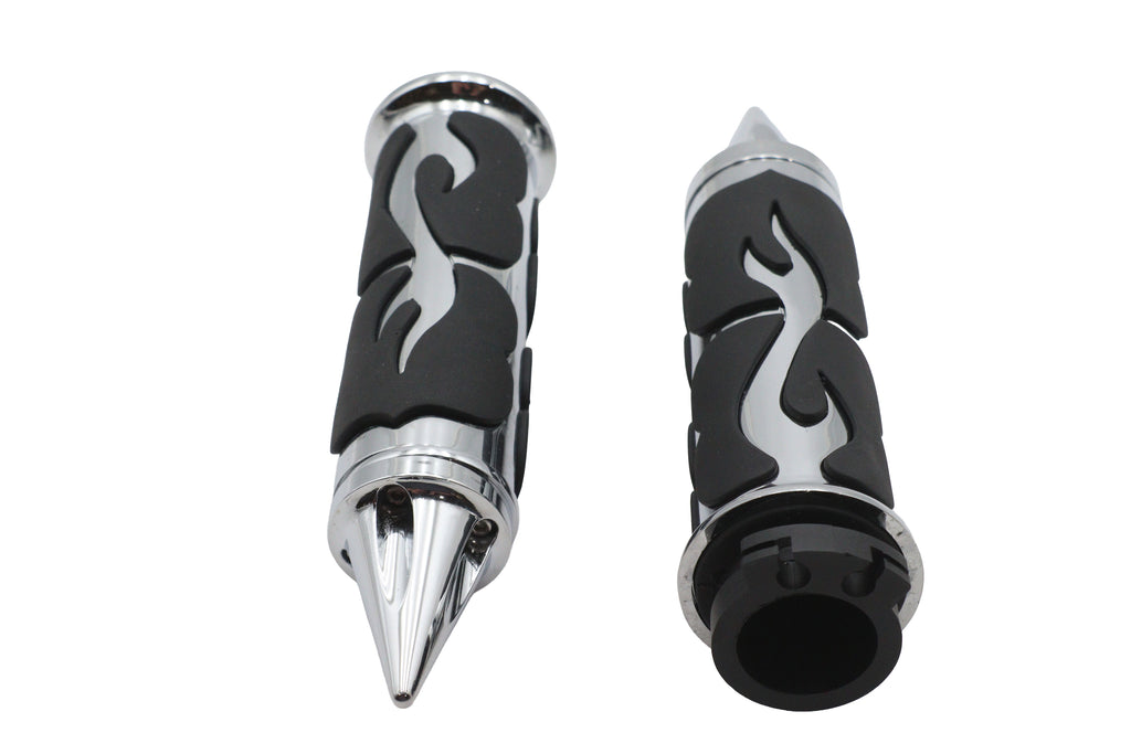 Ultima Spiked Flame Grip Set Chrome