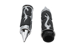 Load image into Gallery viewer, Ultima Spiked Flame Grip Set Chrome