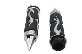 Ultima Spiked Flame Grip Set Chrome
