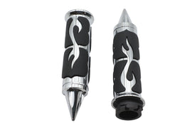 Ultima Spiked Flame Grip Set Chrome