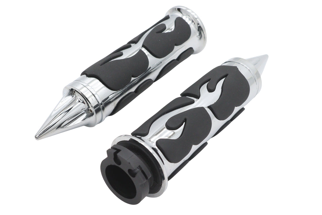 Ultima Spiked Flame Grip Set Chrome