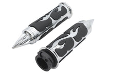 Load image into Gallery viewer, Ultima Spiked Flame Grip Set Chrome