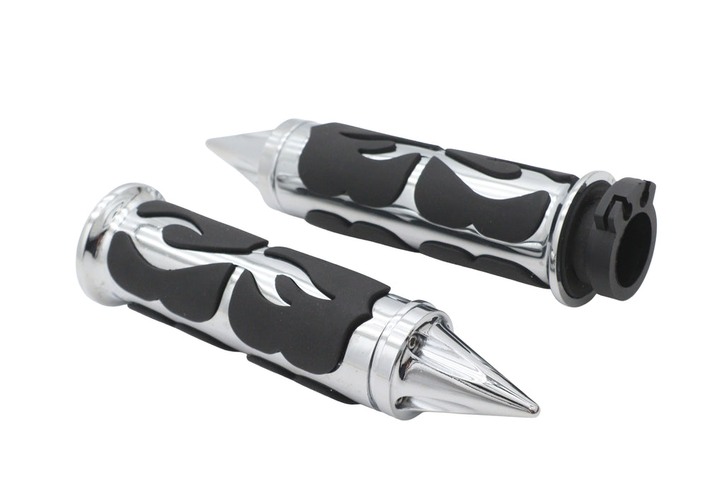 Ultima Spiked Flame Grip Set Chrome