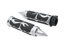 Load image into Gallery viewer, Ultima Spiked Flame Grip Set Chrome