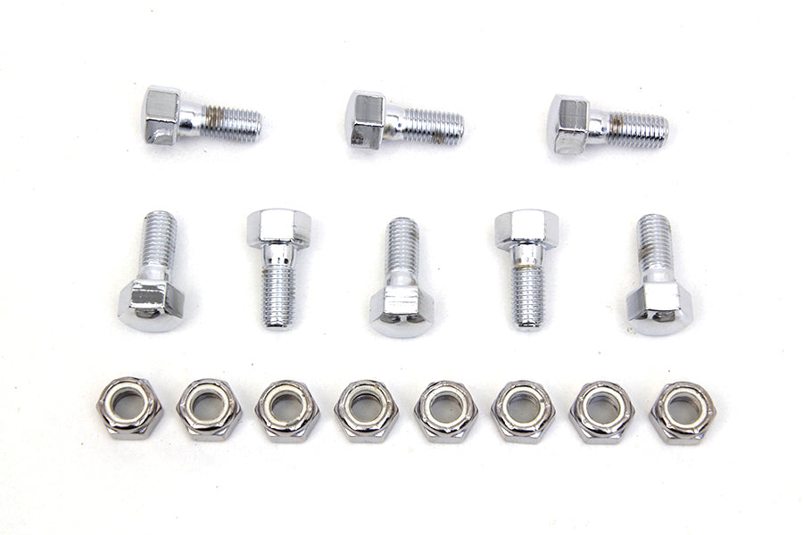 Rear Brake Drum Bolt and Nut Kit Chrome