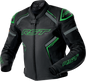 S1 D3o Leather Jacket Blk/Gry/Flo Grn Md