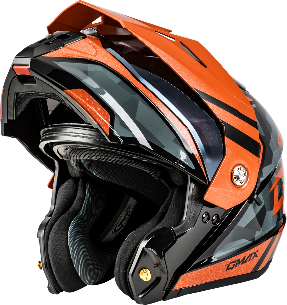 Md 74 Striker Modular Helmet W Smk Shield Blk/Gry/Or Mtlc 3x