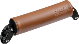 ZETA handlebar bar pad set with brown cushion and 220mm brace, designed for motorcycle handlebars, 200mm length.