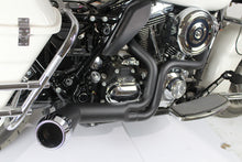 Load image into Gallery viewer, FLT Offset Megaphone 2:1 Exhaust Black with Chrome Tip