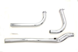 Chrome Paughco Upsweep Exhaust Header Set for motorcycle, showcasing polished metal pipes with detailed welds and mounting flanges.