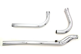 Paughco Panhead Upsweep Exhaust Header Set for Harley-Davidson motorcycle, featuring chrome finish and upswept pipe design.