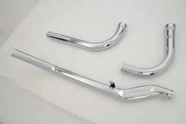 Paughco Panhead Upsweep Exhaust Header Set for motorcycle, featuring chrome finish and upswept design.