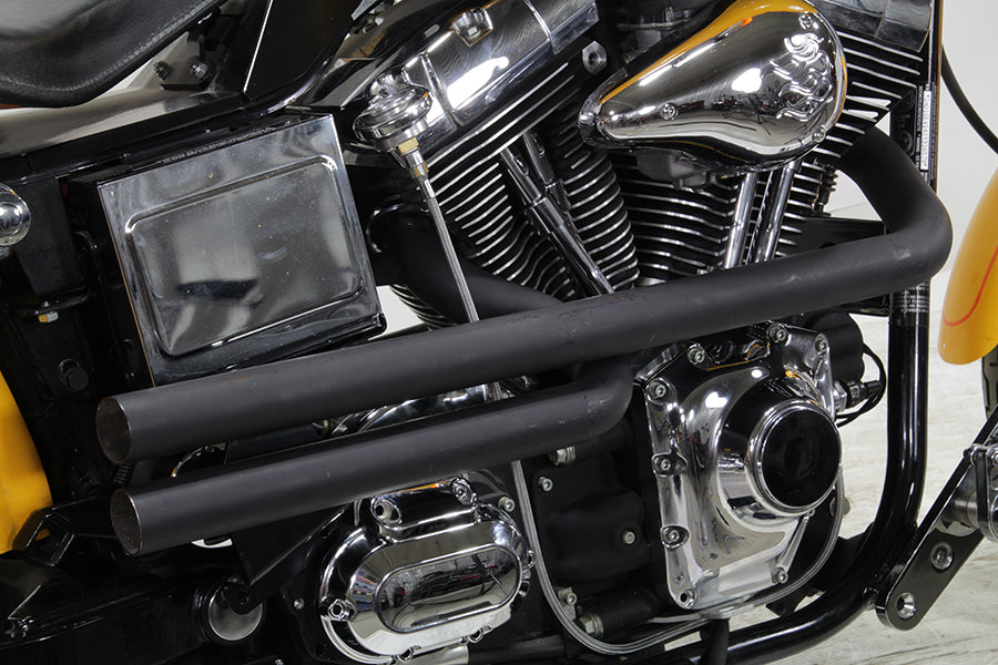 Exhaust Drag Pipe Set Black Shotgun Style
