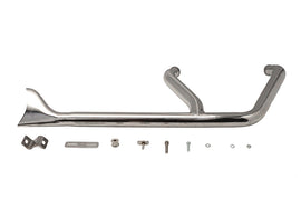V-TWIN chrome 1-3/4 inch 2 into 1 exhaust header set for motorcycles, showcasing polished metal and pipe connections.