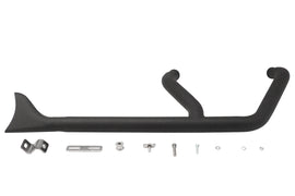 V-TWIN 1-3/4 inch 2 into 1 black exhaust header set for motorcycle, showing the polished metal pipes and black finish.