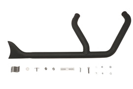 Black V-TWIN 1-3/4 inch 2 into 1 exhaust header set showing polished metal pipes and mounting flanges.