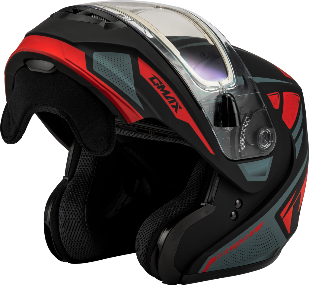 Md 04s Sector Snow Helmet W/ Elec Shield Matte Black/Red Xs