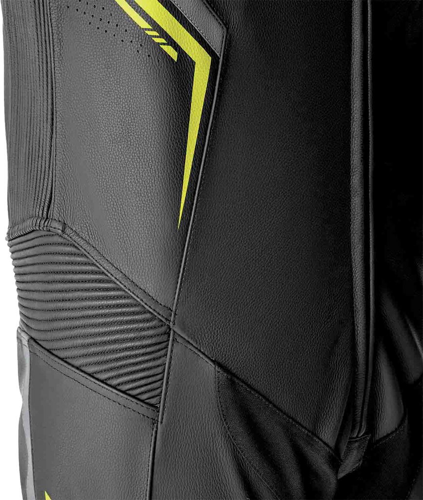 S1 D3o Suit Blk/Gry/Flo Yel Leather Lg