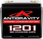ANTIGRAVITY Lithium Battery AG 1201 360 CA with compact design, showing the black and red battery terminals and labels.