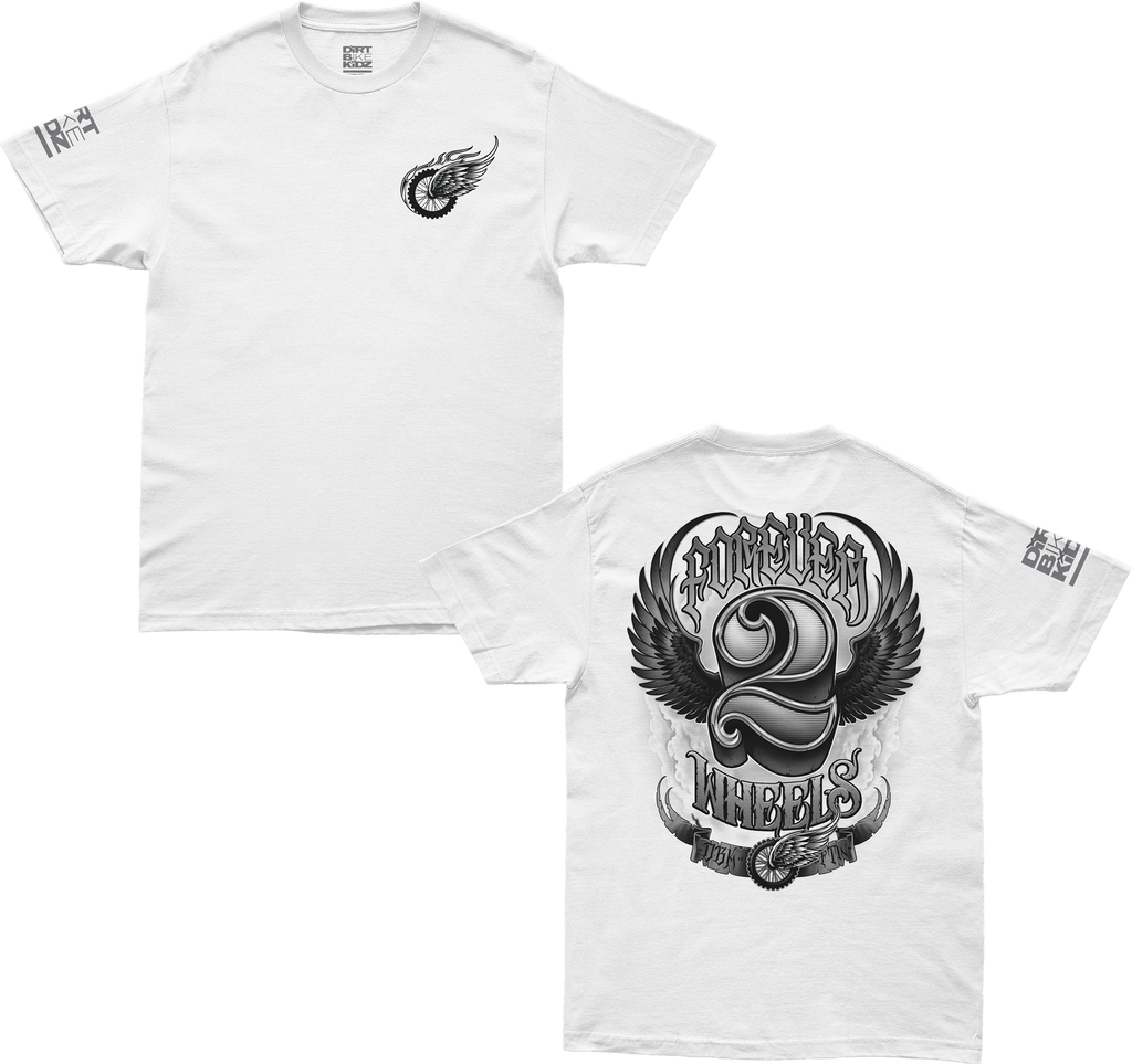 Two Wheels Tee White 2x